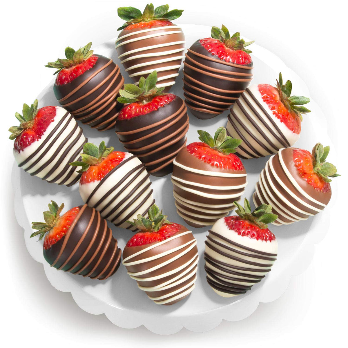 A Gift Inside box front showing assorted chocolate covered strawberries and elegant gift presentation
