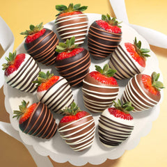 A Gift Inside dark chocolate strawberry texture to emphasize rich cocoa and bold flavor contrast