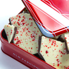 A Gift Inside close-up of chocolate layers and peppermint pieces highlighting texture