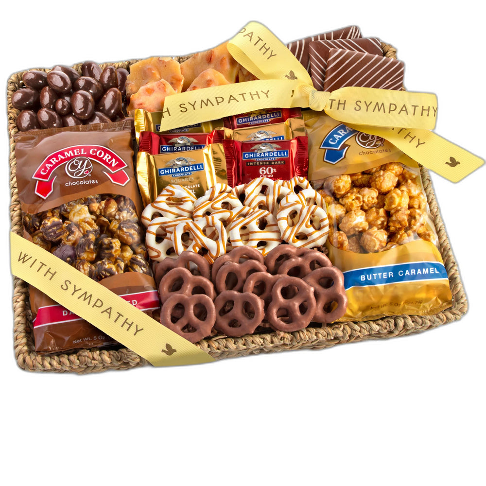 A Gift Inside front view showing sympathy ribbon and elegant packaging for comfort