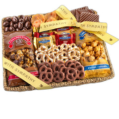 A Gift Inside front view showing sympathy ribbon and elegant packaging for comfort