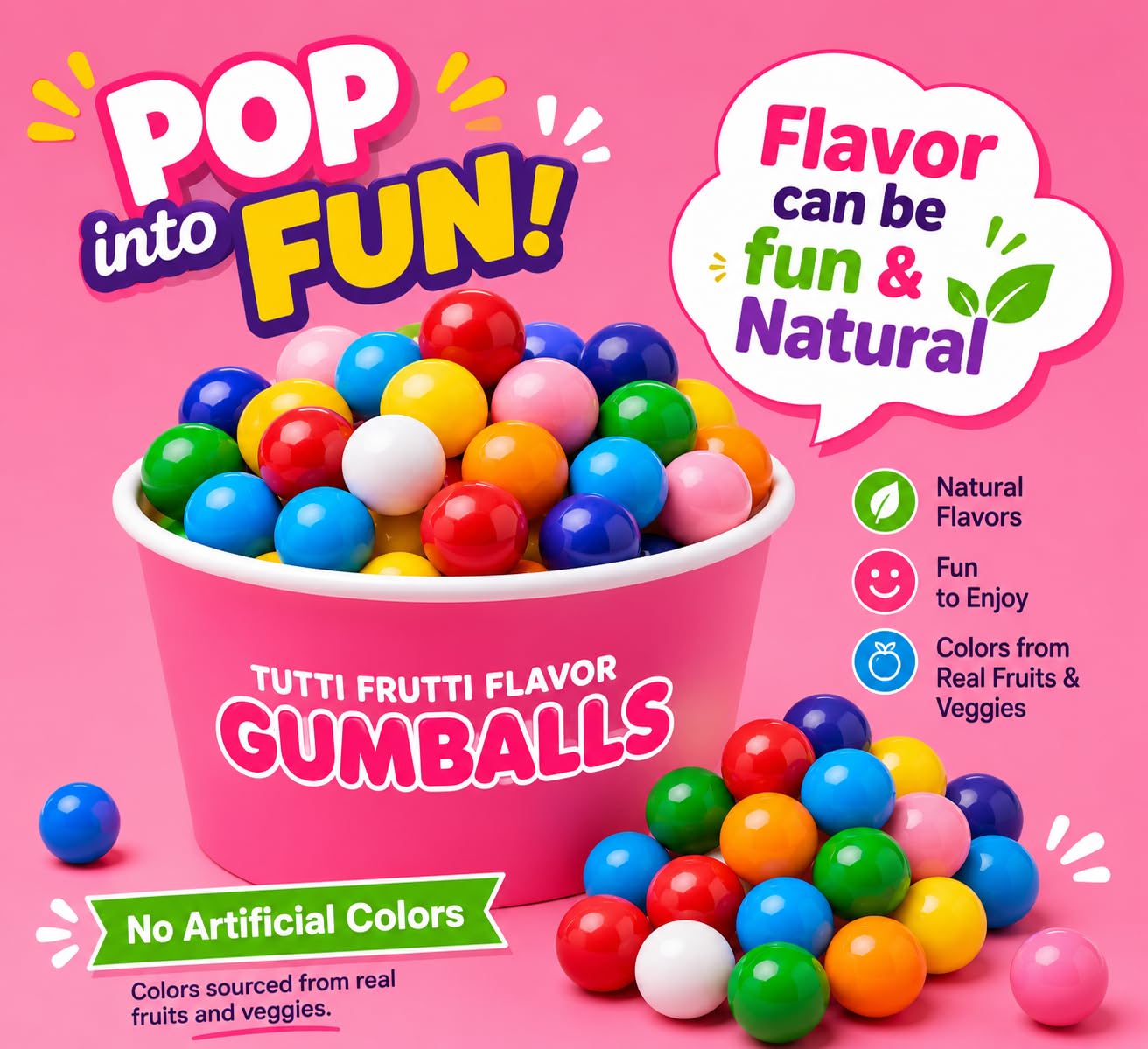 A Great Surprise close-up of gumball texture and natural color shine