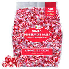 A Great Surprise front packaging showing resealable 3 lb bag and peppermint design, convenient bulk supply