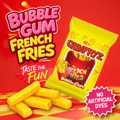 A Great Surprise opened bag with fry-shaped gum pieces ready to share, convenient single-serve