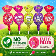 Opened bag of A Great Surprise lollipops spilling individually wrapped pieces for easy serving