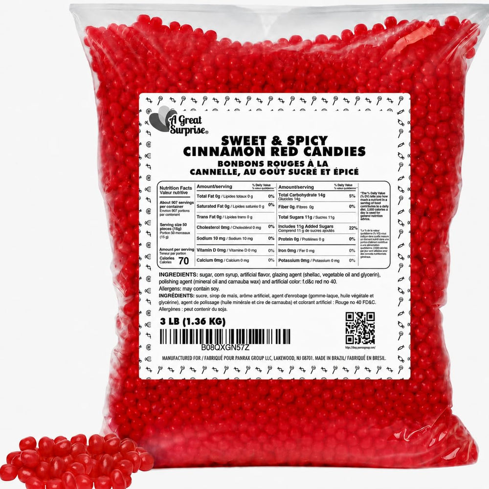 A Great Surprise label and ingredient panel showing allergen awareness