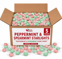 A Great Surprise front packaging of 5 lb Starlight Mints showing brand and weight benefit