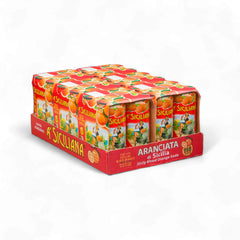 A' Siciliana front can view showing blood orange aranciata and premium design, appealing presentation