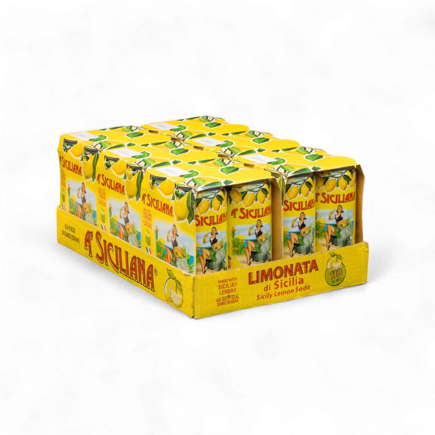 A' Siciliana front can packaging showing label art and portability benefits