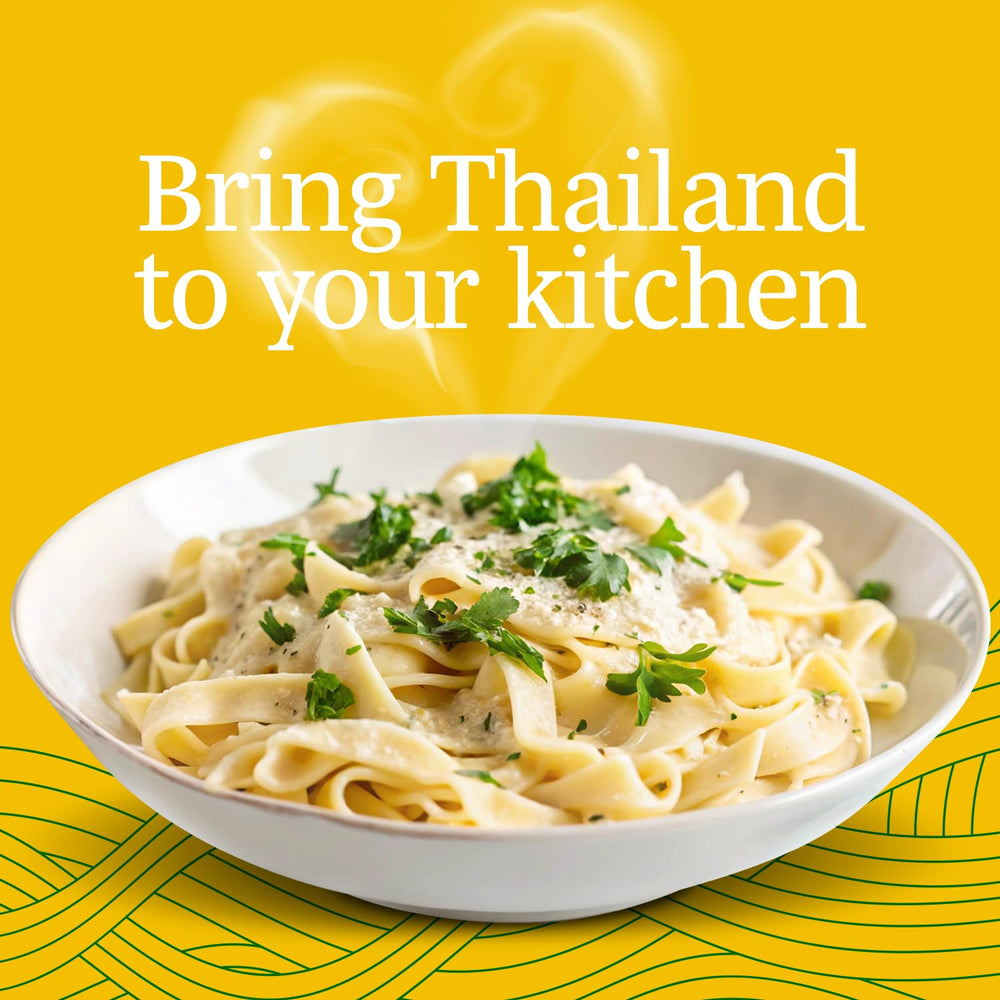 A Taste of Thai noodle size compared to hand demonstrating portion size