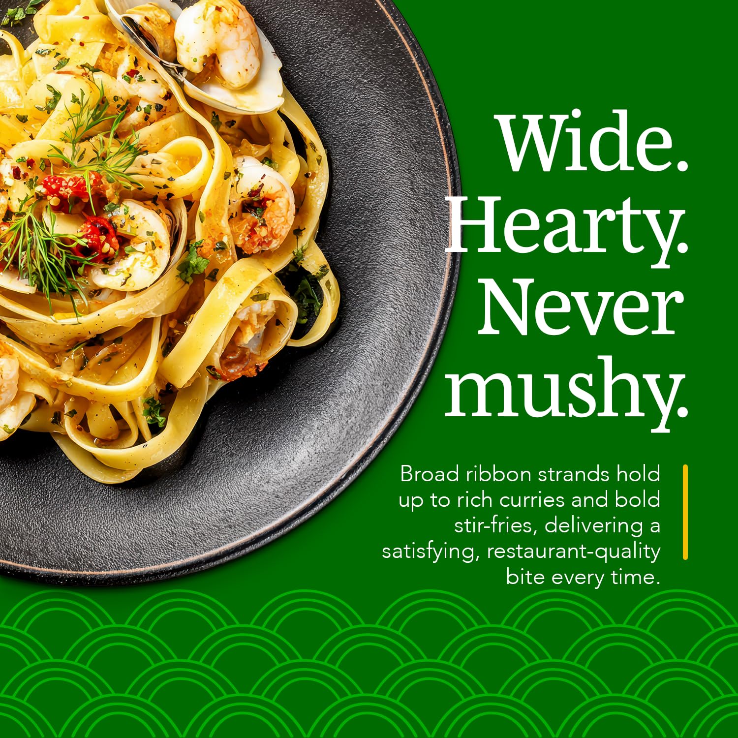 A Taste of Thai ribbon texture detail showing hearty chew and structure