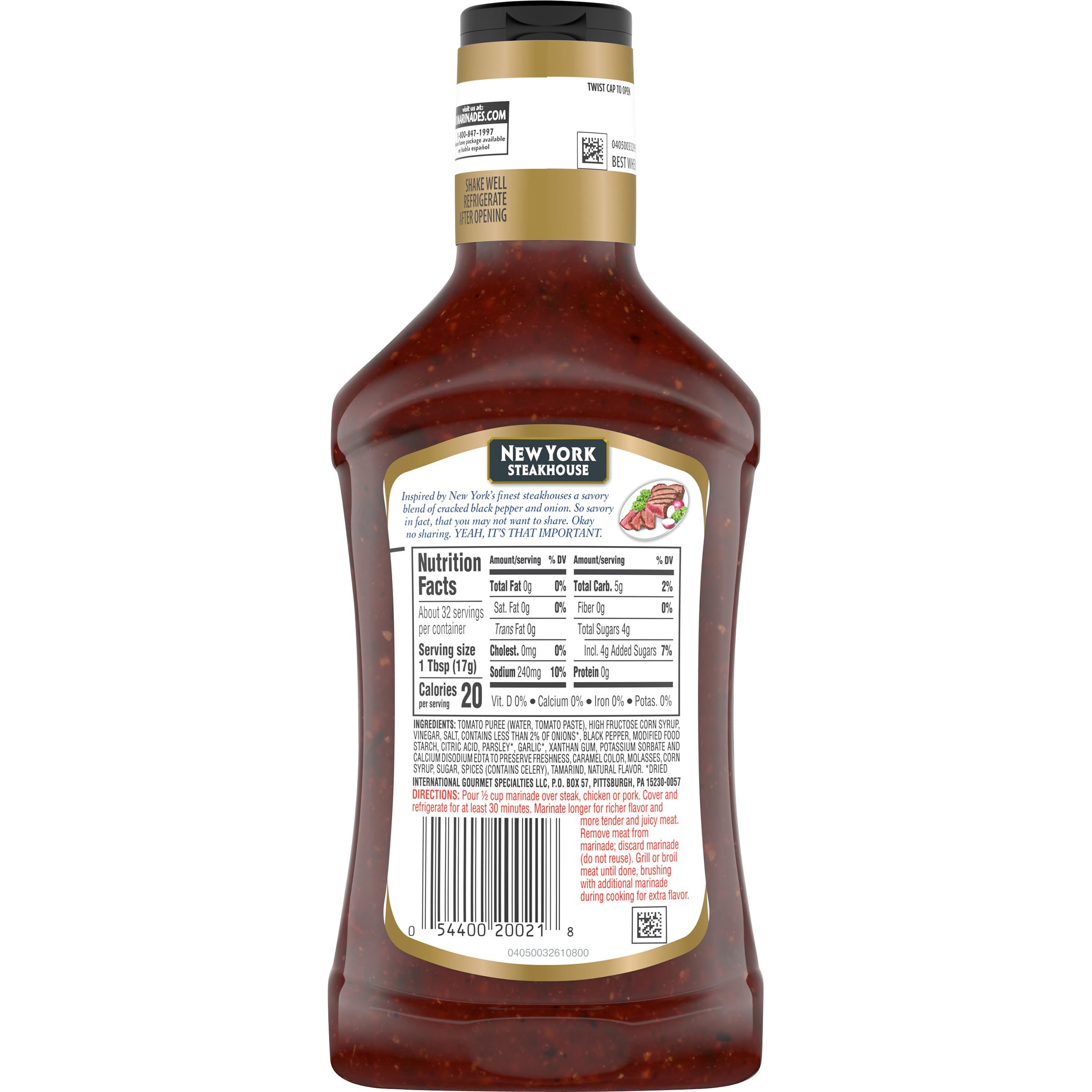 A.1. bottle in hand to show 16 fl oz size and portion-per-serving clarity