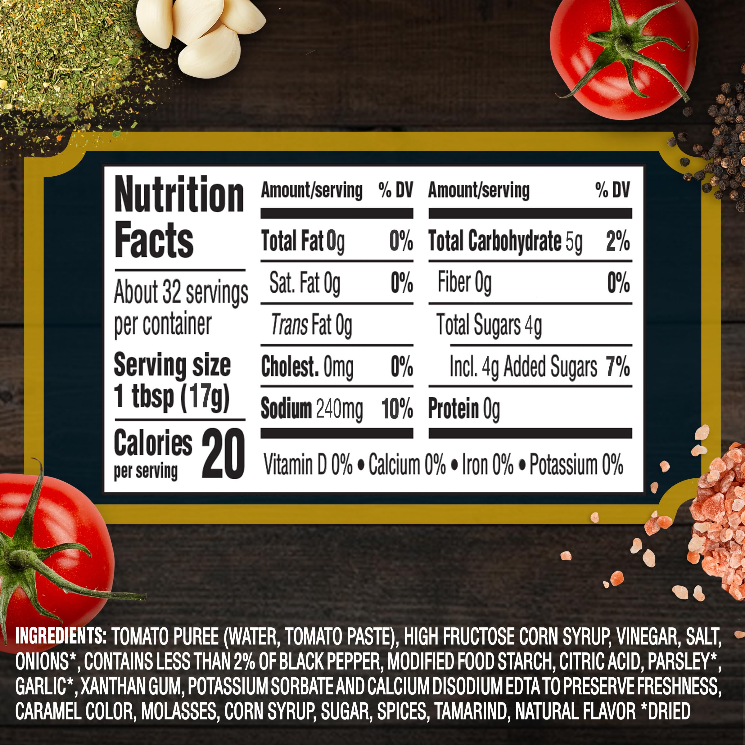 A.1. bottle close-up label highlighting steakhouse flavor and ingredient cues
