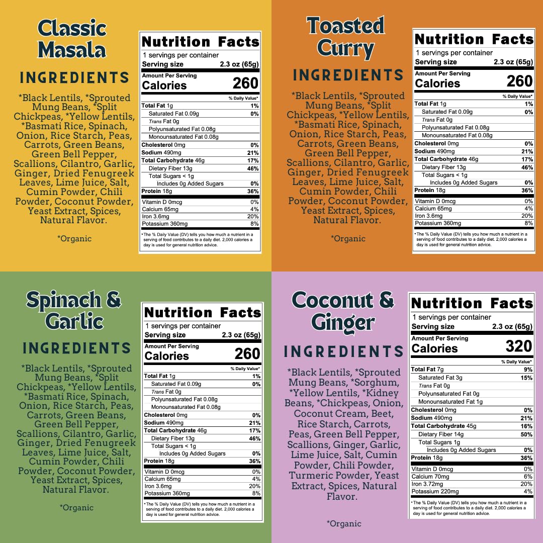 Aahana's Toasted Curry ingredients layflat showcasing whole-food, spice-forward profile