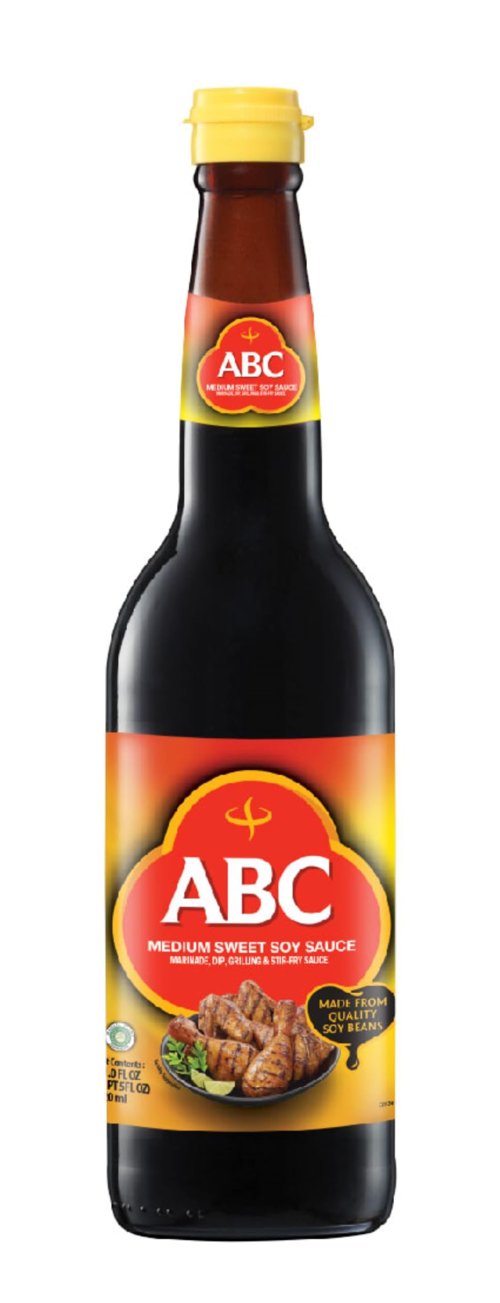 ABC bottle front label showing product identity and benefit of authentic flavor