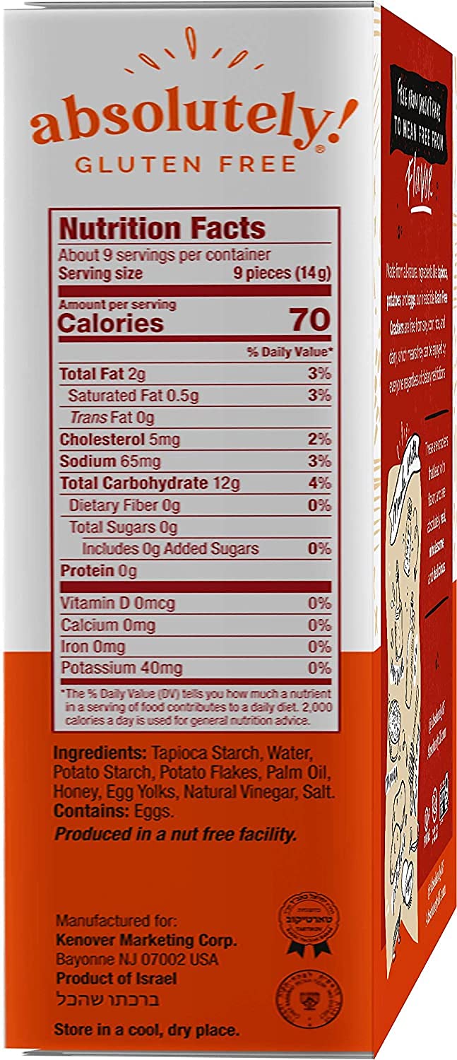 Absolutely flatbread packaging label detail showing kosher certification and ingredient transparency