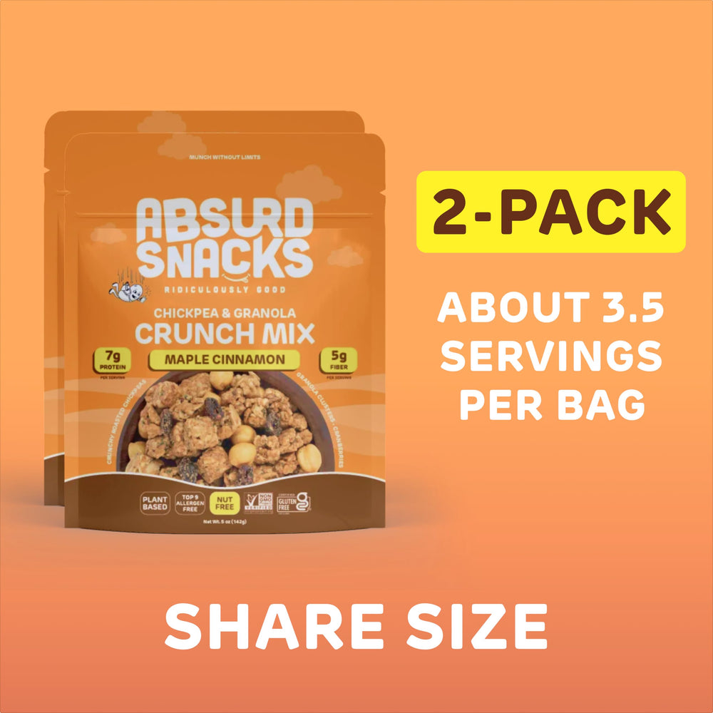 Absurd Snacks pack in hand demonstrating portable, pantry‑friendly size