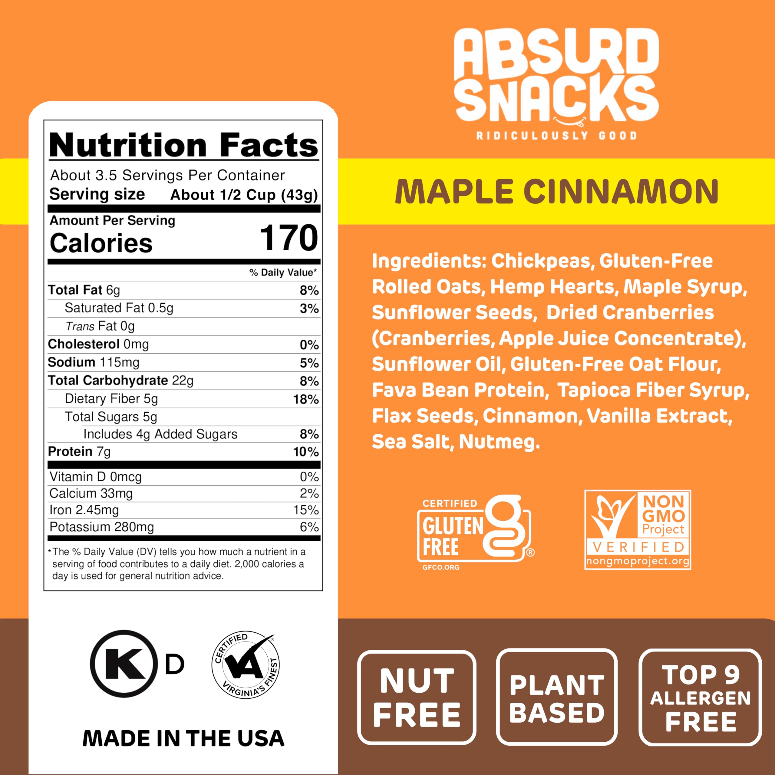 Absurd Snacks texture detail with maple drizzle highlighting natural sweetness