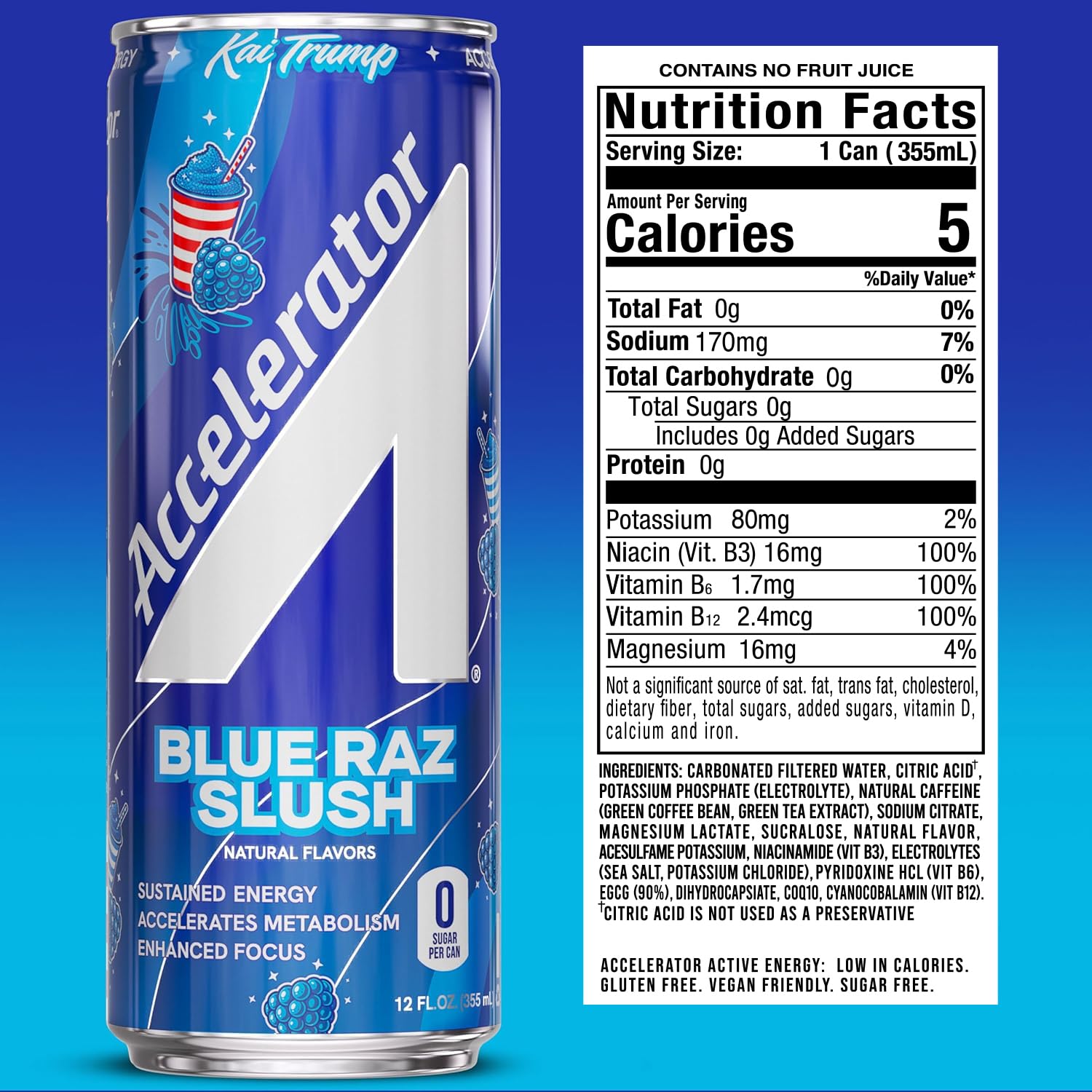 ACCELERATOR close-up of can surface and condensation, emphasizing refreshment
