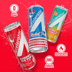 ACCELERATOR can next to gym gear illustrating workout energy support