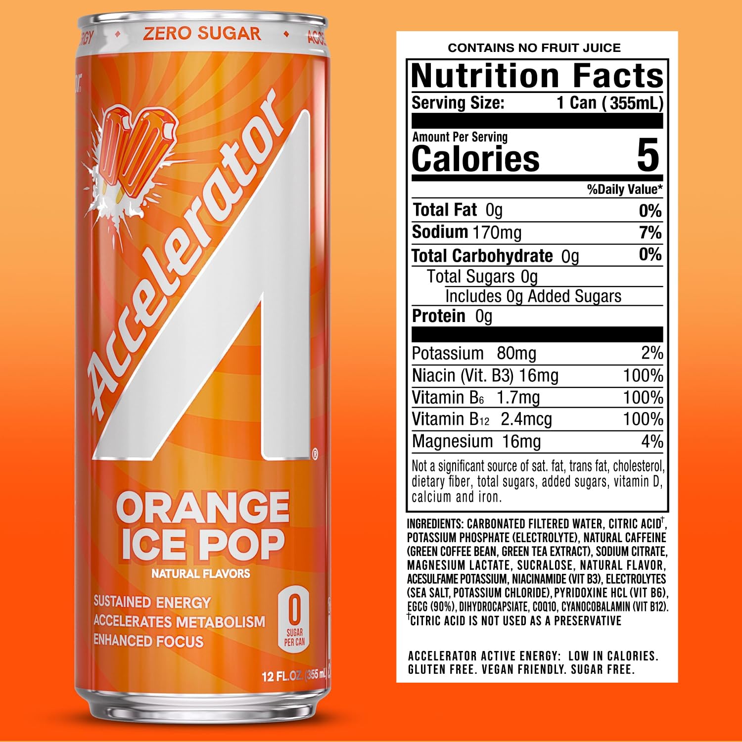 ACCELERATOR close-up of carbonated texture and droplets, highlighting natural clean ingredients