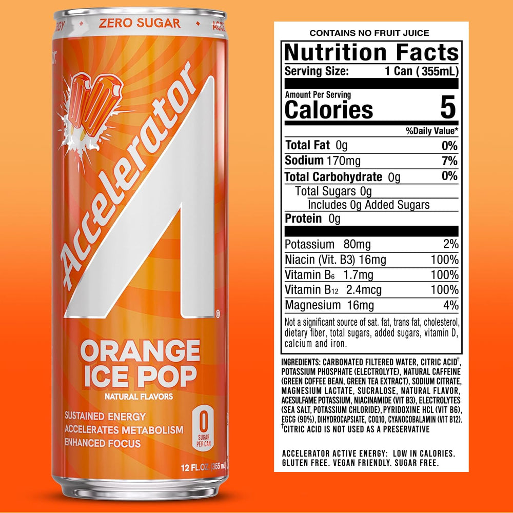 ACCELERATOR close-up of carbonated texture and droplets, highlighting natural clean ingredients