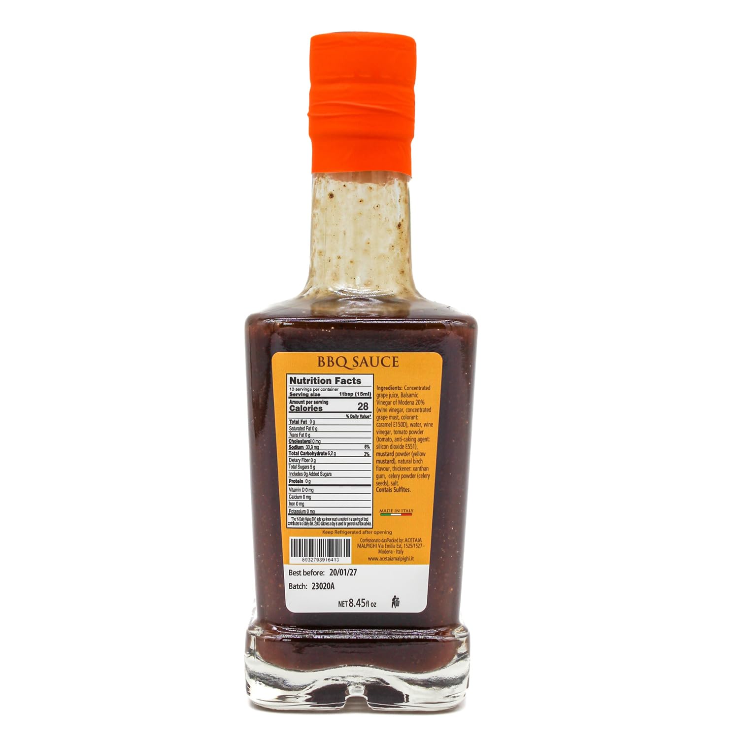 Acetaia Malpighi close-up label detail highlighting Modena PGI provenance and traceability