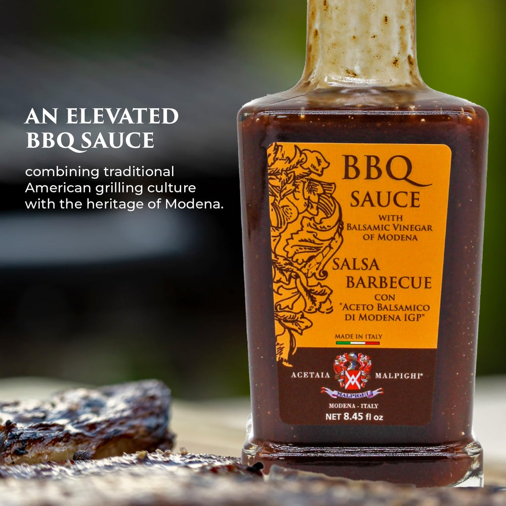 Acetaia Malpighi sauce on a burger adding sweet-smoky flavor and glossy finish
