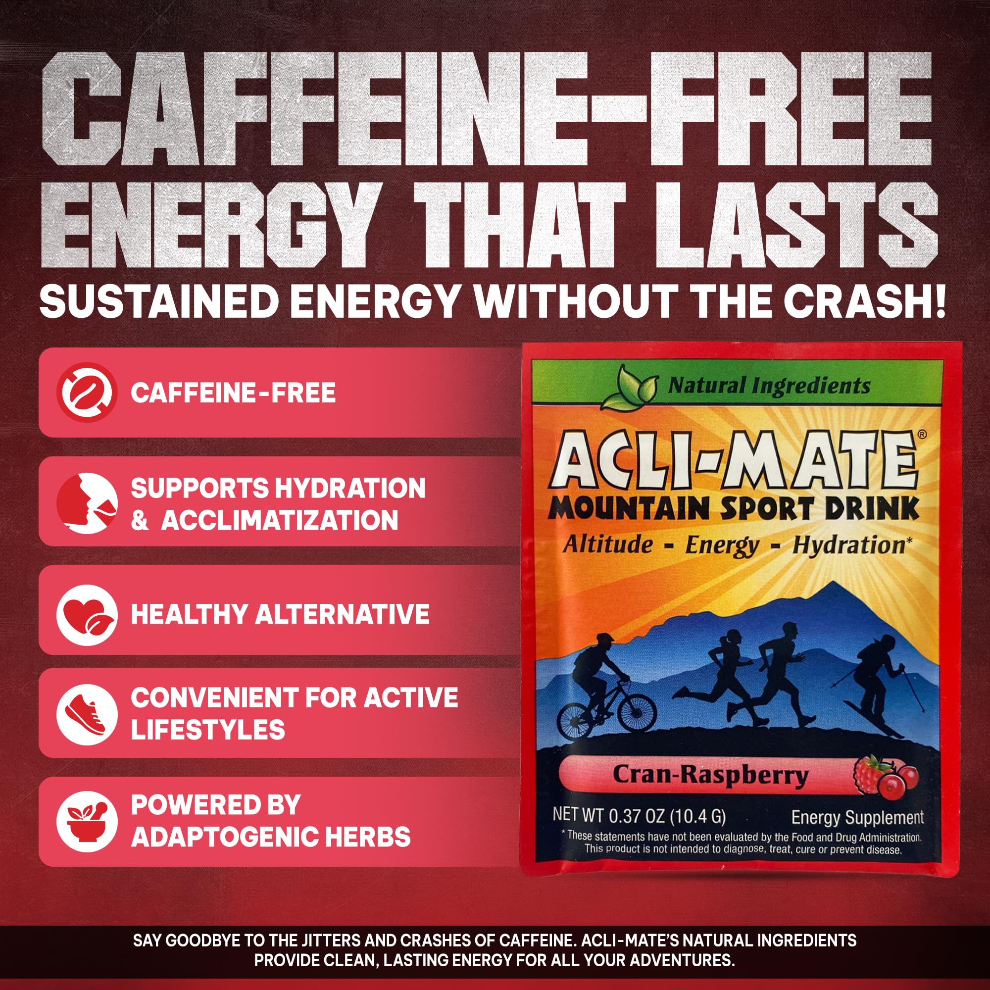 Acli-Mate mixed drink in glass highlighting refreshing cranraspberry hydration