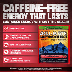 Acli-Mate mixed drink in glass highlighting refreshing cranraspberry hydration