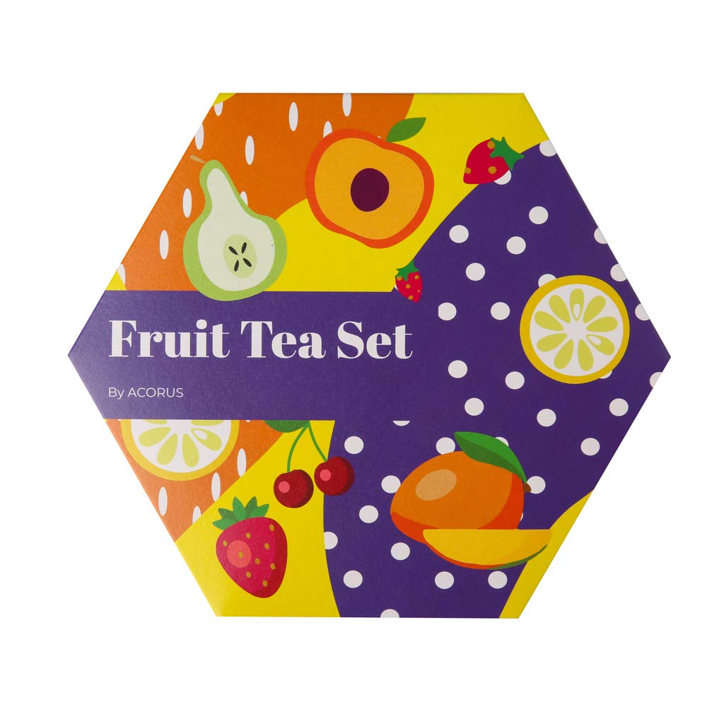 ACORUS brewed fruit tea in a glass illustrating vibrant color and refreshing taste