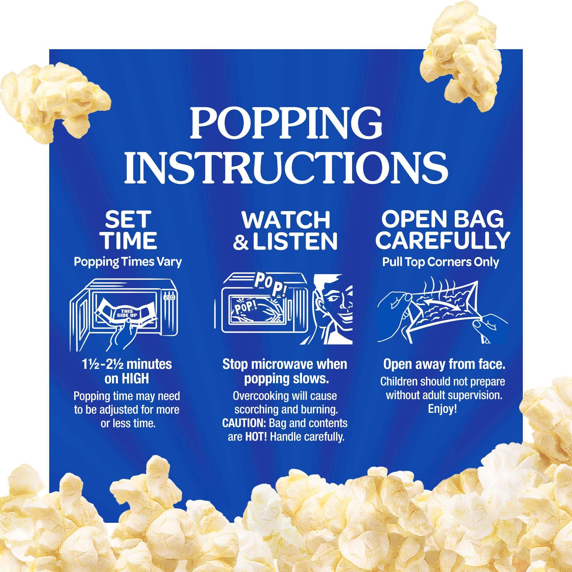 ACT II bag in microwave demonstrating two-minute easy preparation