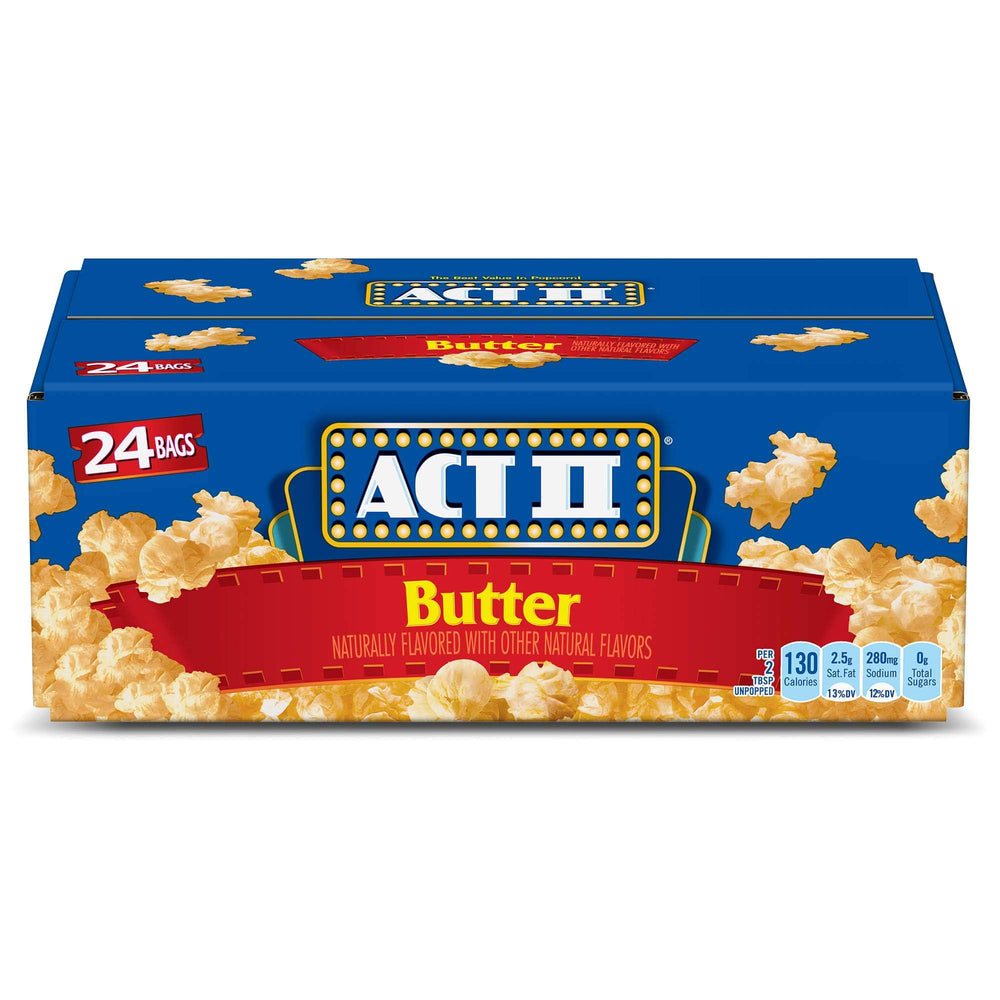 ACT II front box showing 24-count for bulk value and convenience