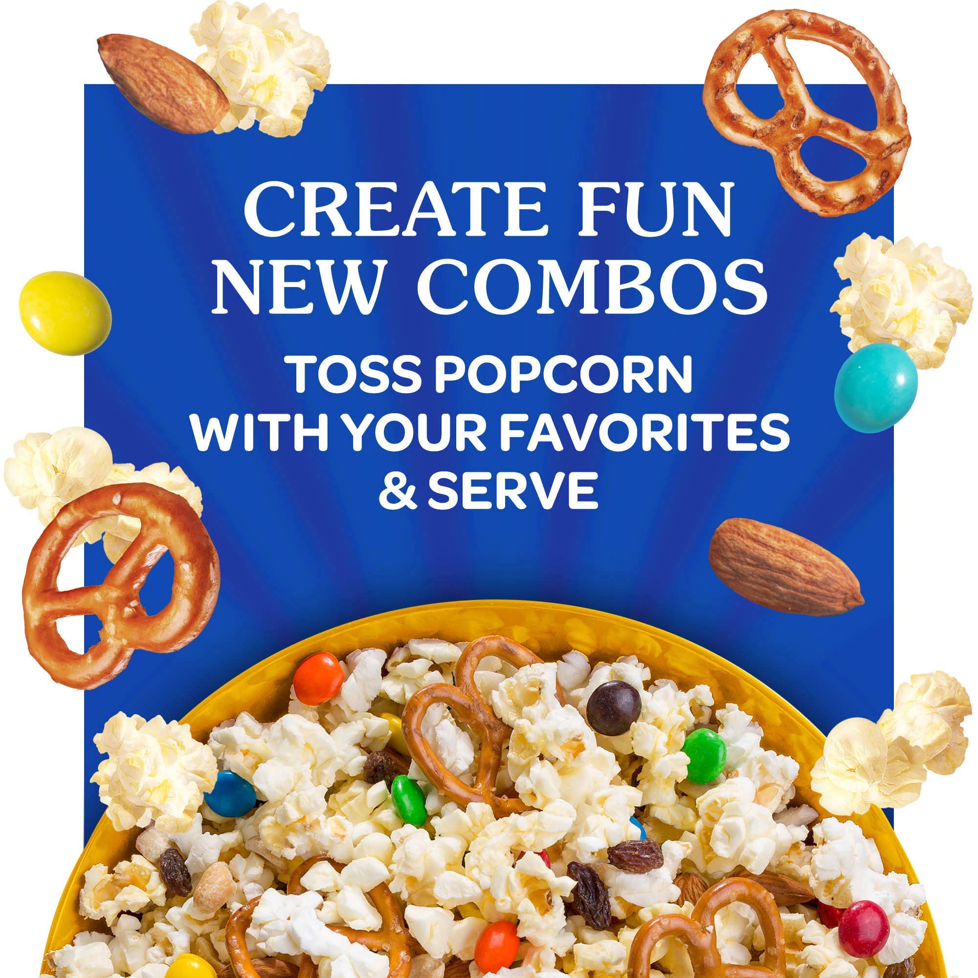 ACT II close-up of buttery coating on popped kernels showing taste appeal