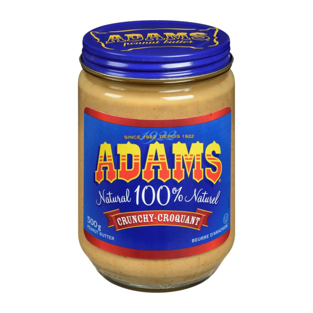 ADAMS front glass jar showing label and natural ingredients benefit