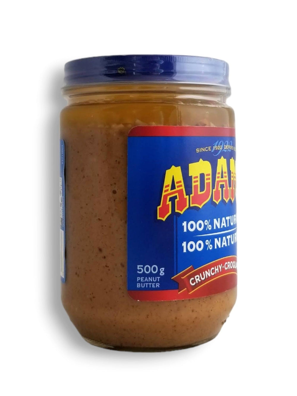 ADAMS spoonful close-up revealing crunchy peanut pieces for added bite benefit
