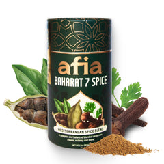 AFIA front packaging of Baharat 7-spice blend showing label and weight benefits aroma