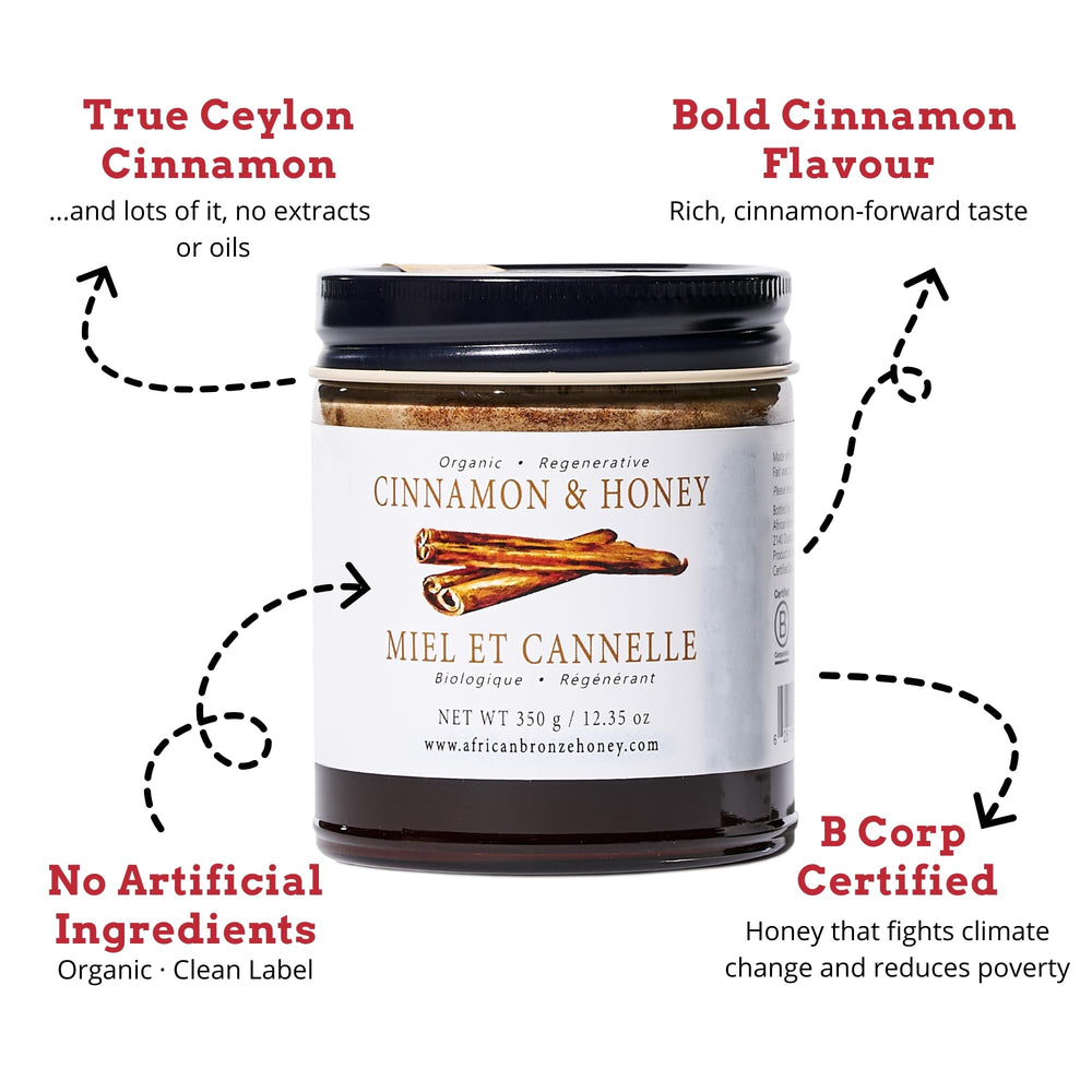 African Bronze Seal close-up of ground cinnamon swirl highlighting intense spice benefit