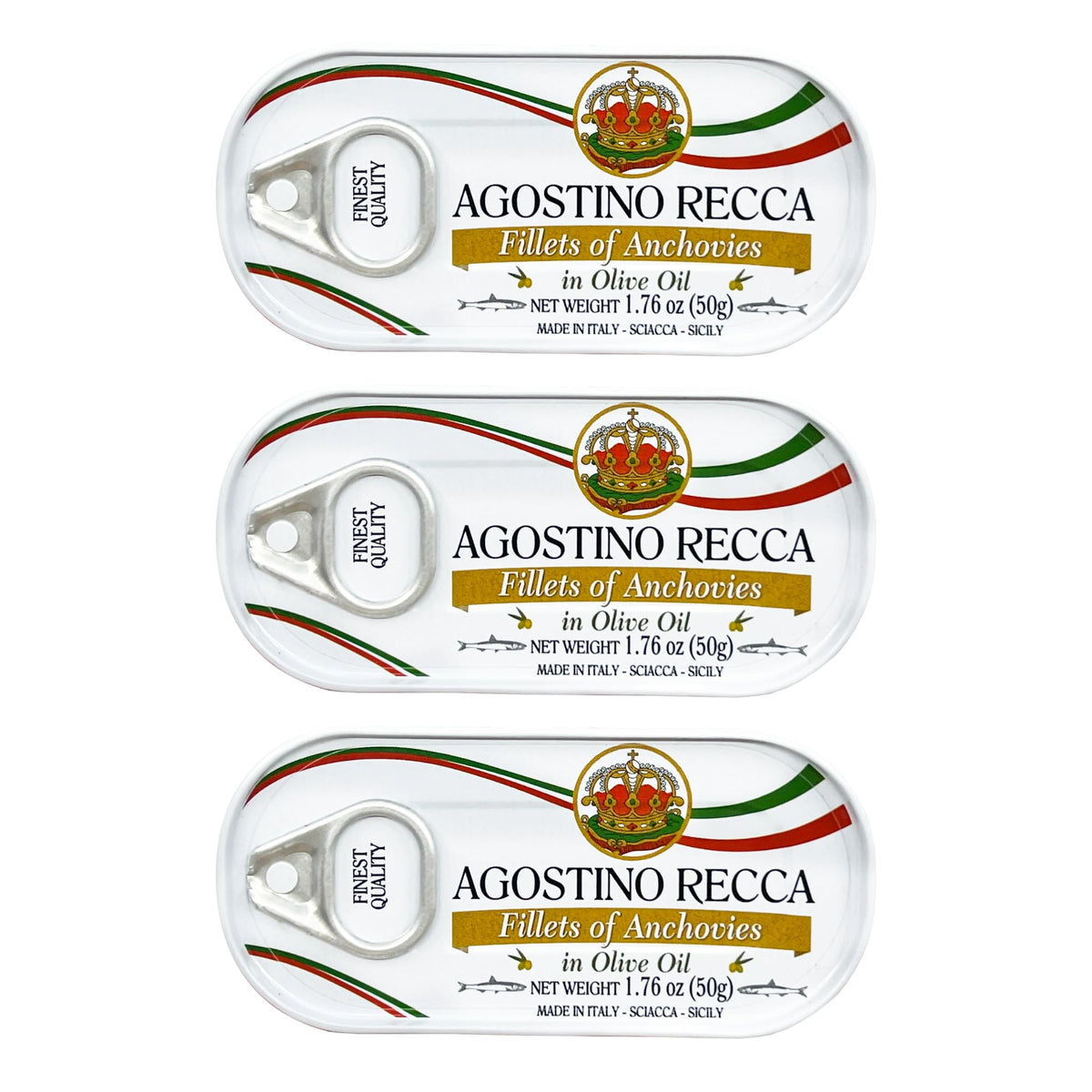 Agostino Recca front tin showing product packaging and premium look