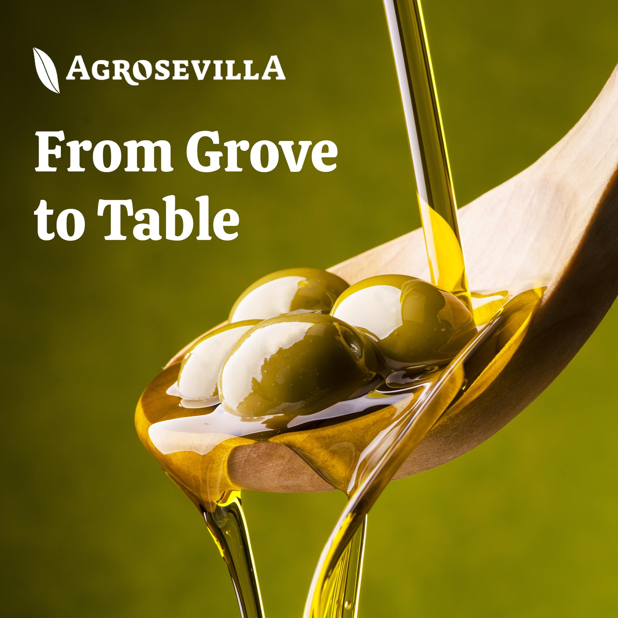 Agrosevilla bottle in a kitchen lifestyle scene conveying everyday Mediterranean flavor