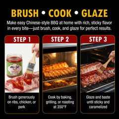 Ah So glazed ribs on platter showcasing bold takeout-style BBQ flavor