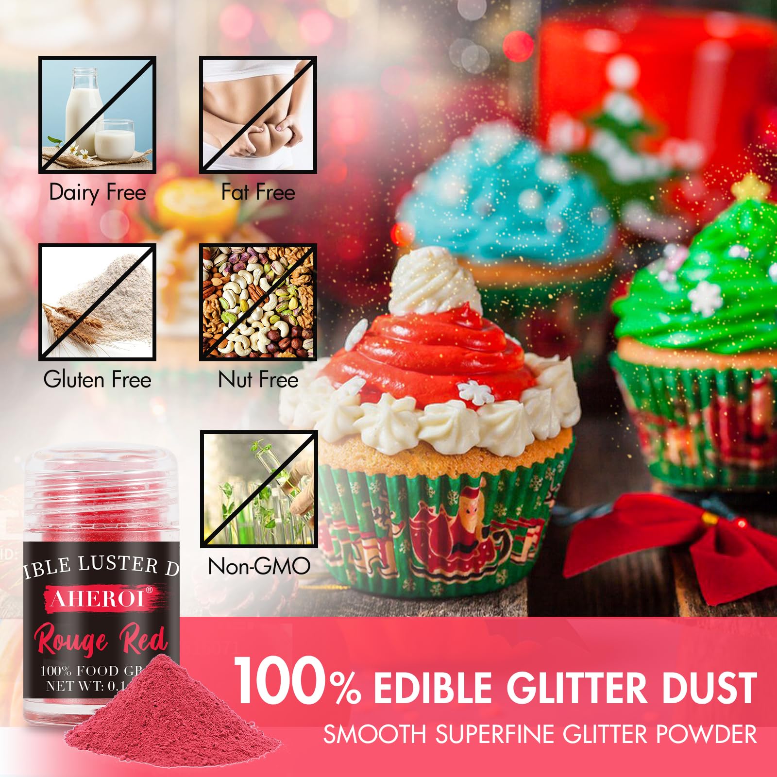 Aheroi decorated cake detail with metallic shimmer enhancing dessert visual appeal