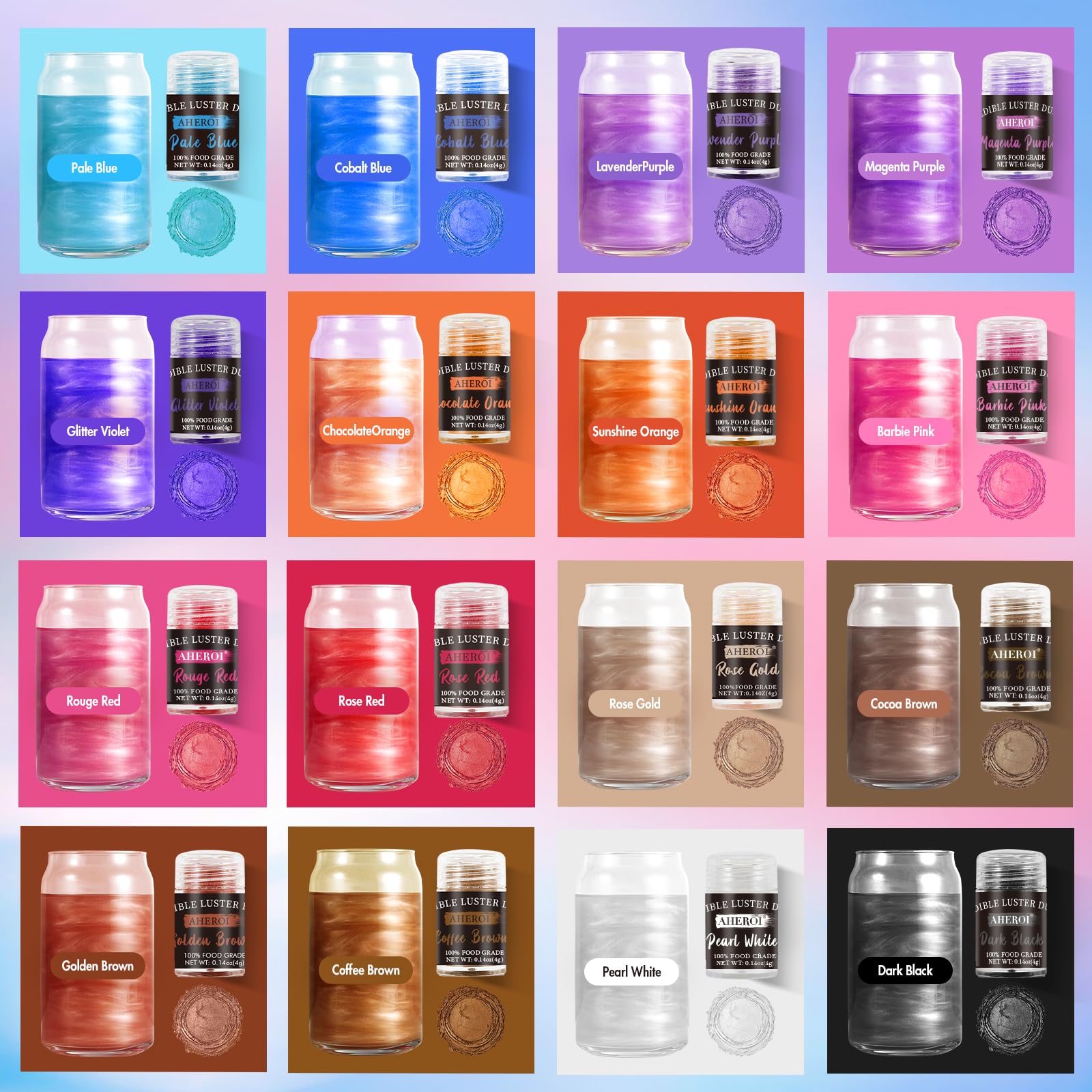 Aheroi powder texture macro revealing fine luster dust for smooth, even shimmer