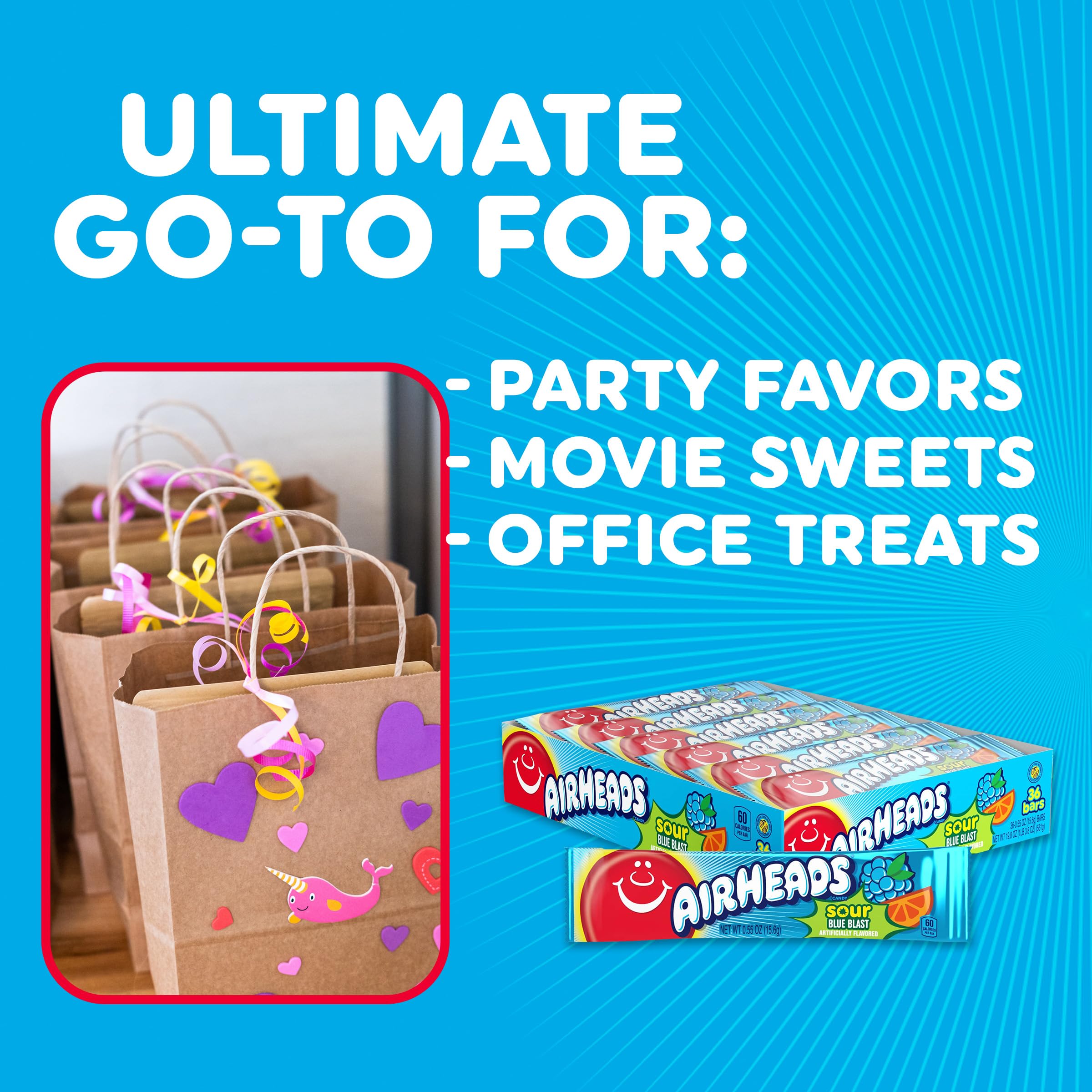 Hand holding Airheads box to show scale and portable bulk supply