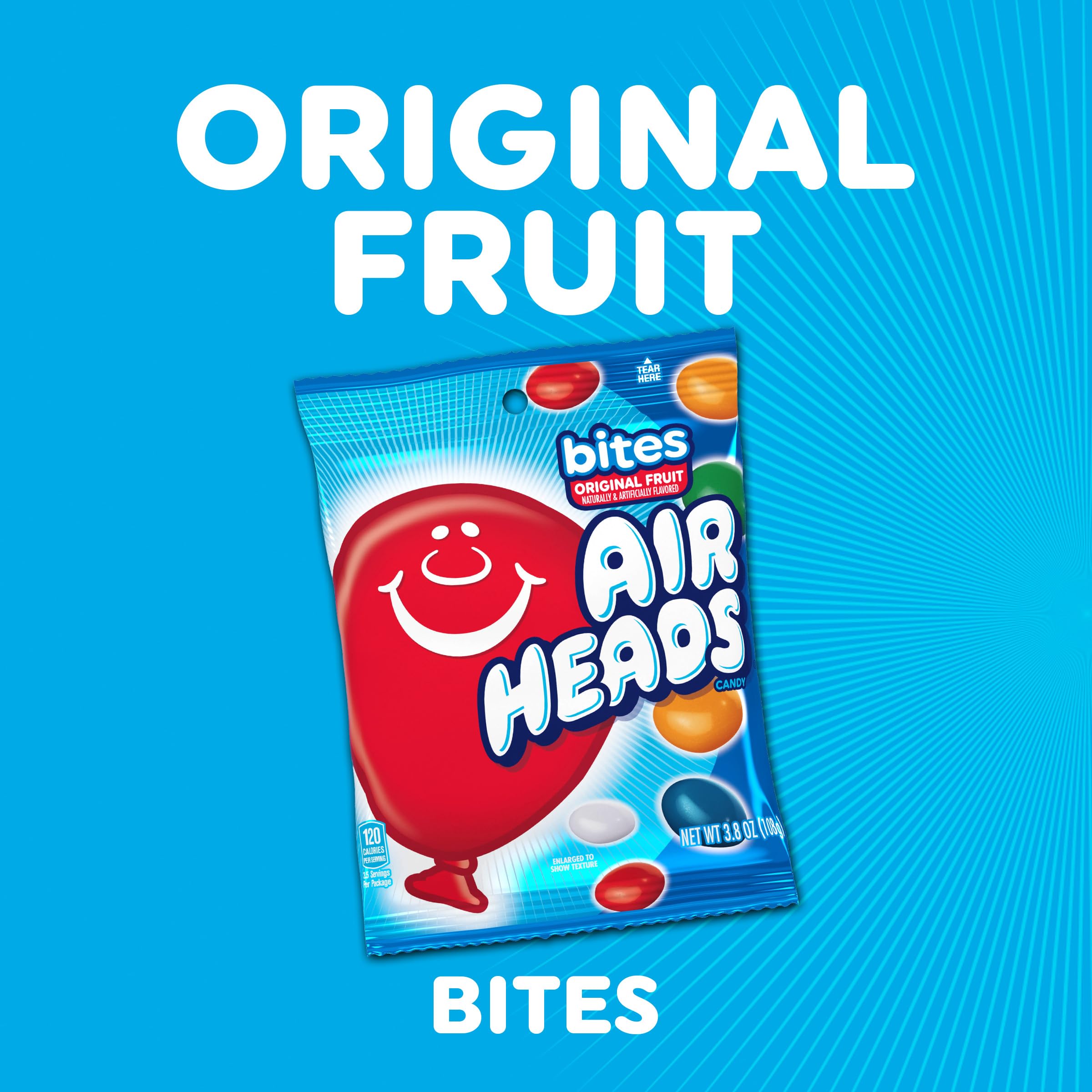 Airheads close-up texture of chewy candy bites showing chewiness and vibrant color benefit