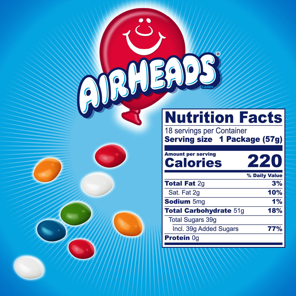 Airheads party table display adding colorful candy to a celebration spread