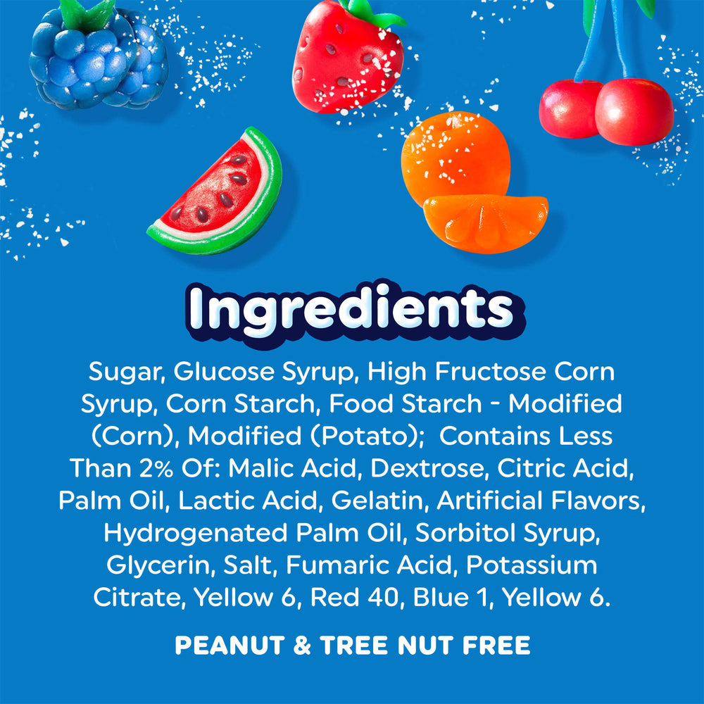 airheads soft filled label and ingredient block for allergen and storage info
