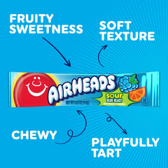 Texture close-up of Airheads chew demonstrating airy, chewy bite