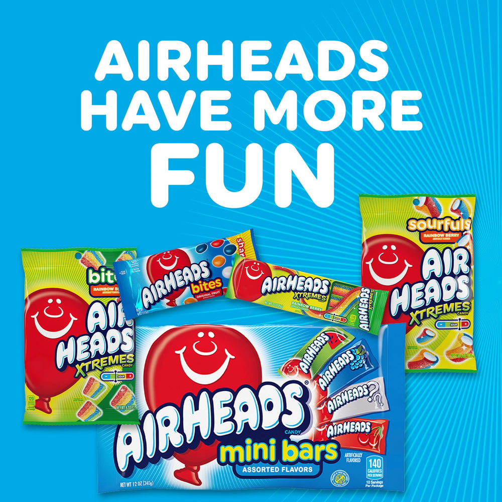 Close-up of Airheads watermelon taffy stretch showing airy chew satisfaction