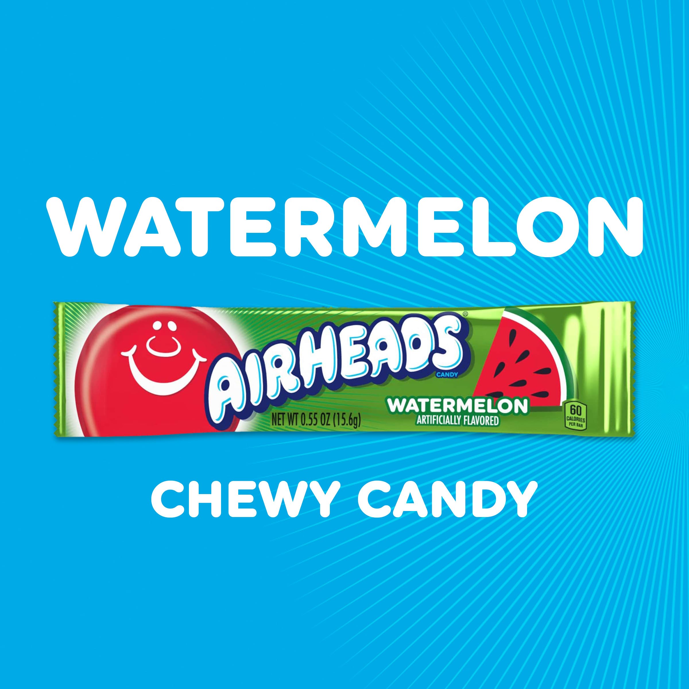 Airheads unwrapped watermelon bar close-up highlighting chewy texture and flavor
